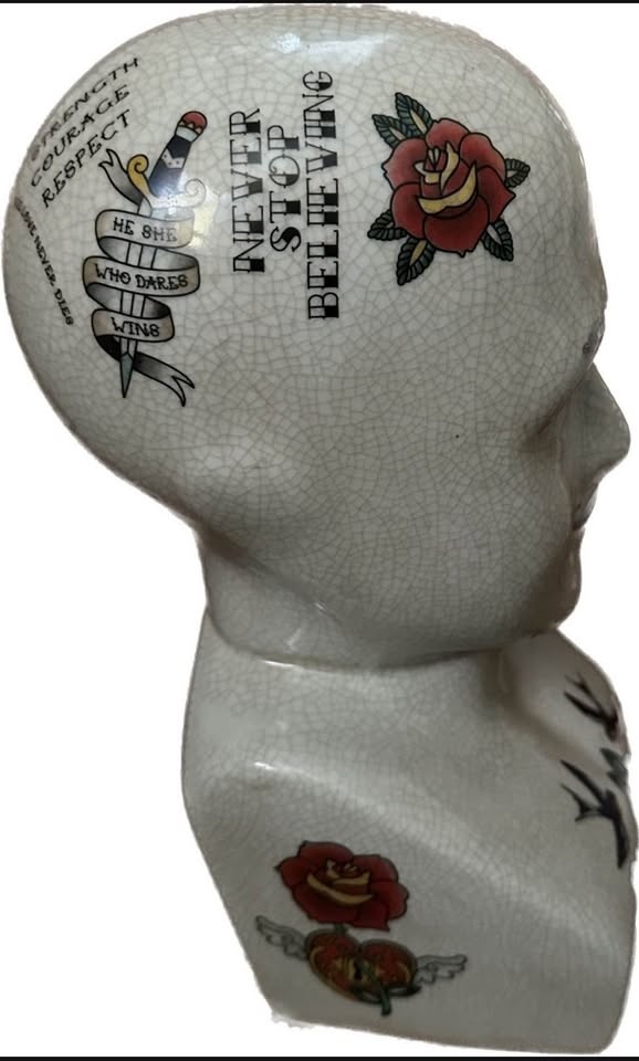 Phrenology tattoo bust - photo 4