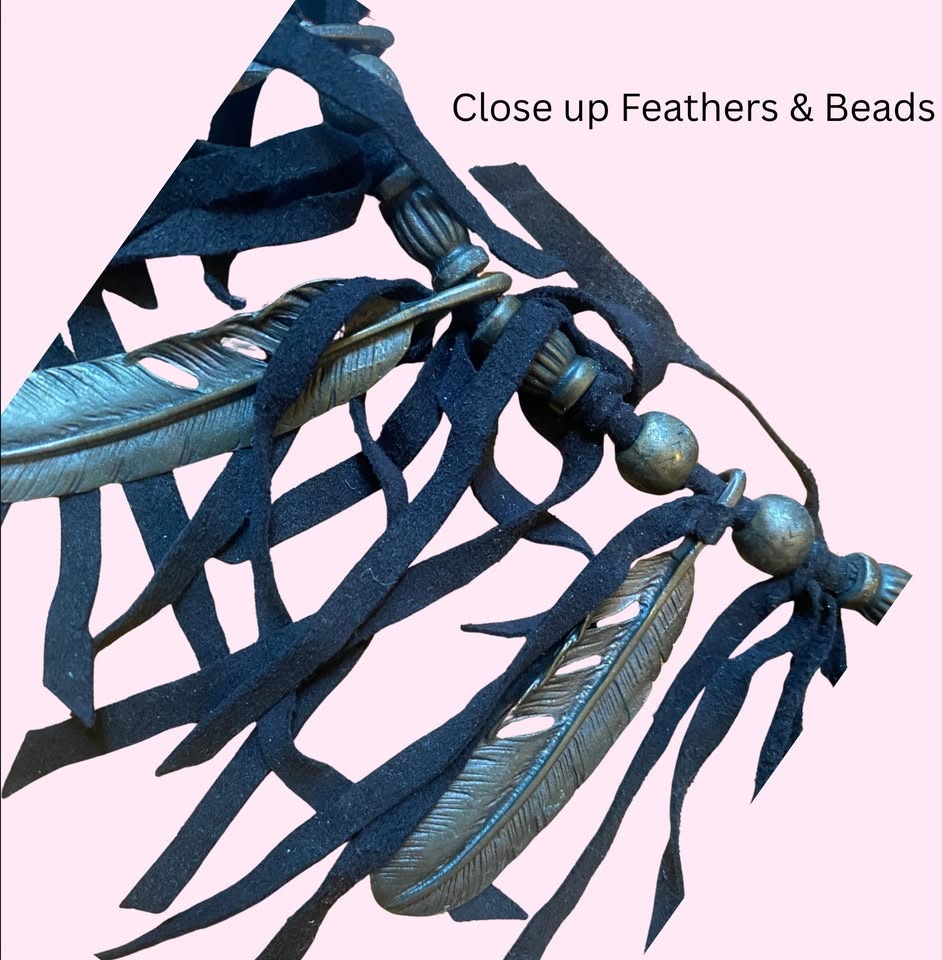 Feathers & Fringe Leather Necklace - photo 3