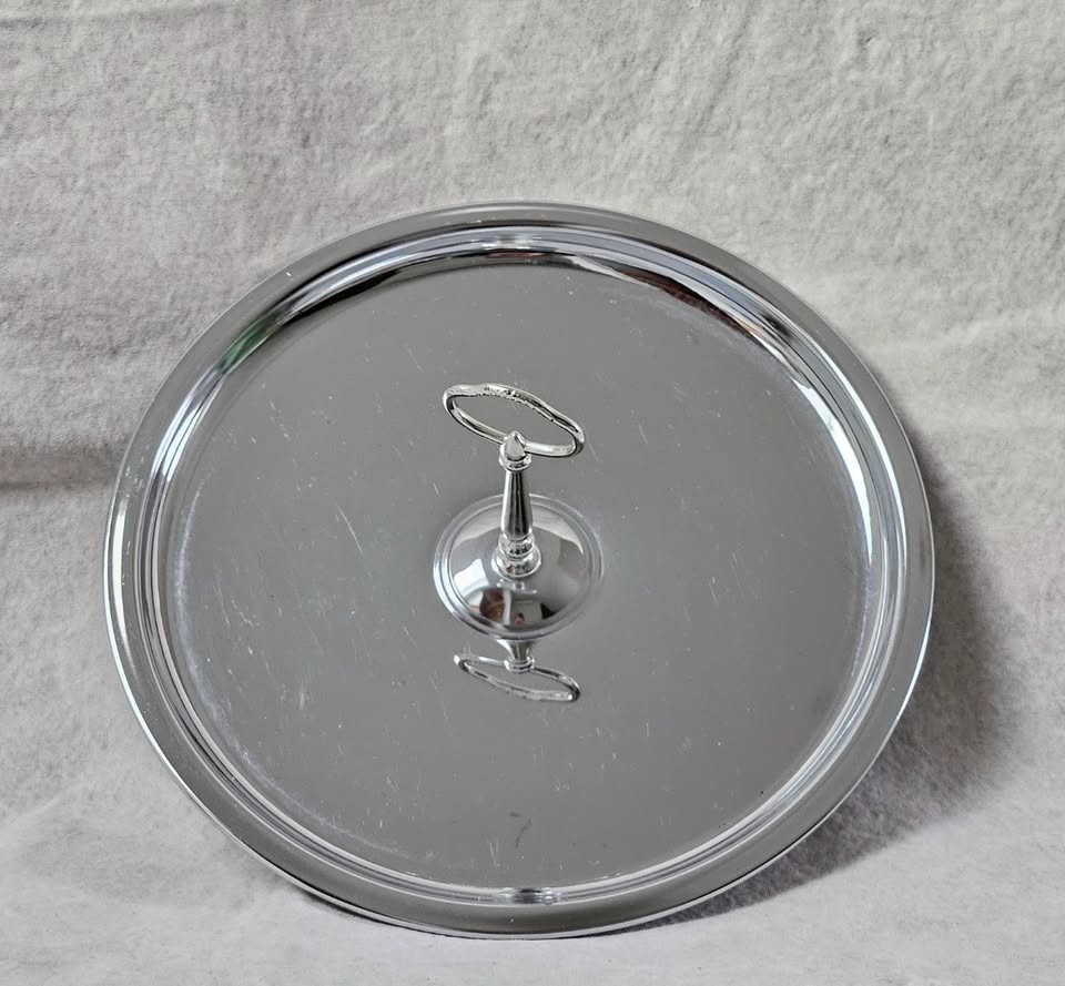 Vintage Round Serving Tray with Handle - photo 2