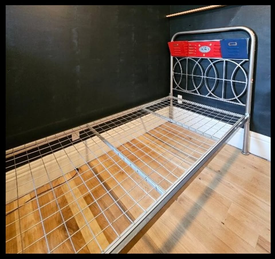 Twin Bed Frame - Red & Grey Metal - photo 2