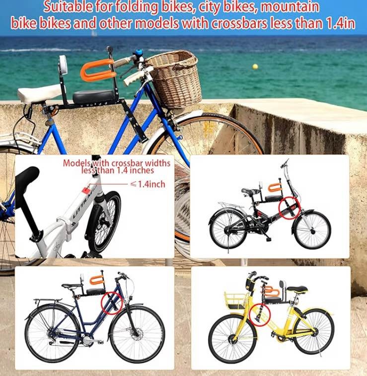 Child Bike Seat, Portable Retractable Foldable Front Mounted Kid - photo 3