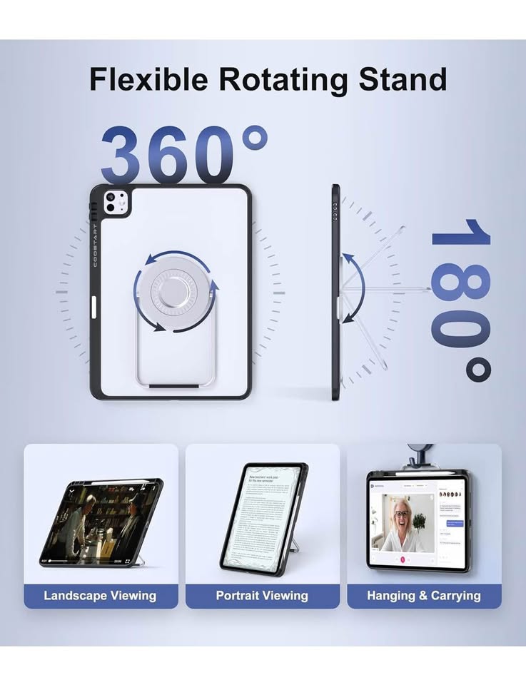 iPad Air/Pro 11" Rotating Case with Pencil Holder - photo 2