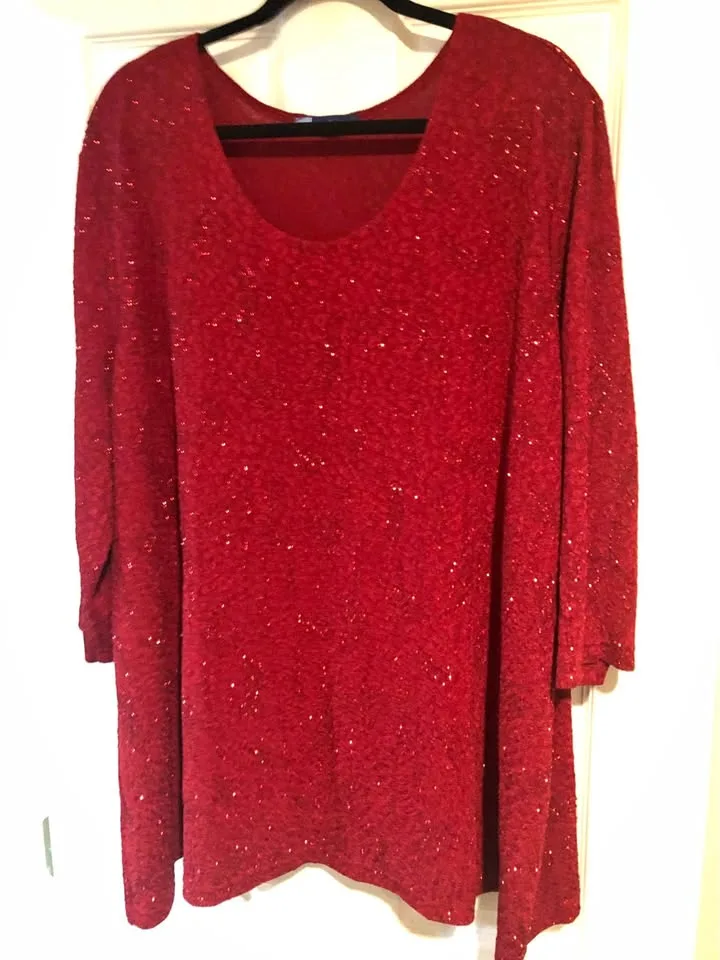 Red Sparkly Top, 5X thumbnail