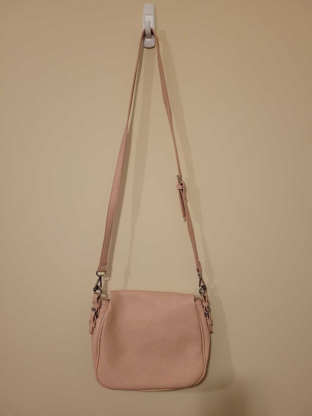 New Women's Colab Vegan Leather Crossbody Light Pink Handbag - photo 2