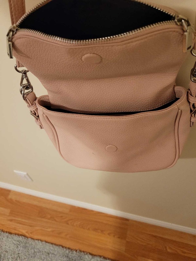 New Women's Colab Vegan Leather Crossbody Light Pink Handbag - photo 4