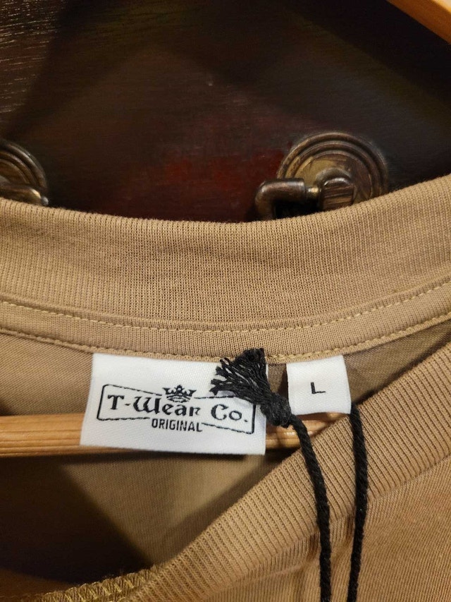 Brand New T-Wear Co Men's Large Tan T-Shirt With Tags - photo 2