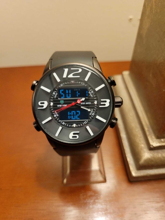 White Weide Sport Digital Dual Time Men's Watch