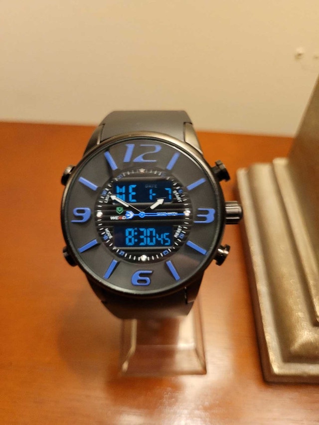 Blue Weide Sport Digital Dual Time Men's Watch