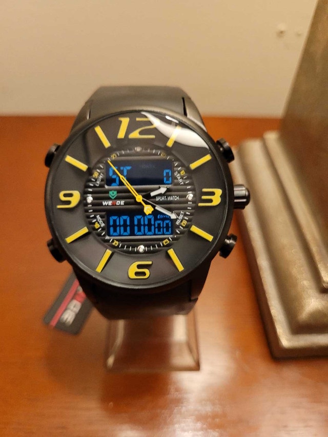 Yellow Weide Sport Digital Dual Time Men's Watch - photo 3