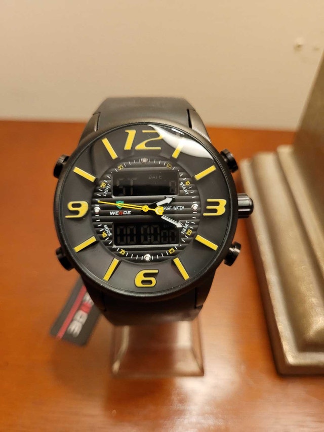Yellow Weide Sport Digital Dual Time Men's Watch - photo 4