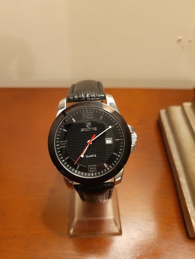 Skone Black Quartz Men's Watch