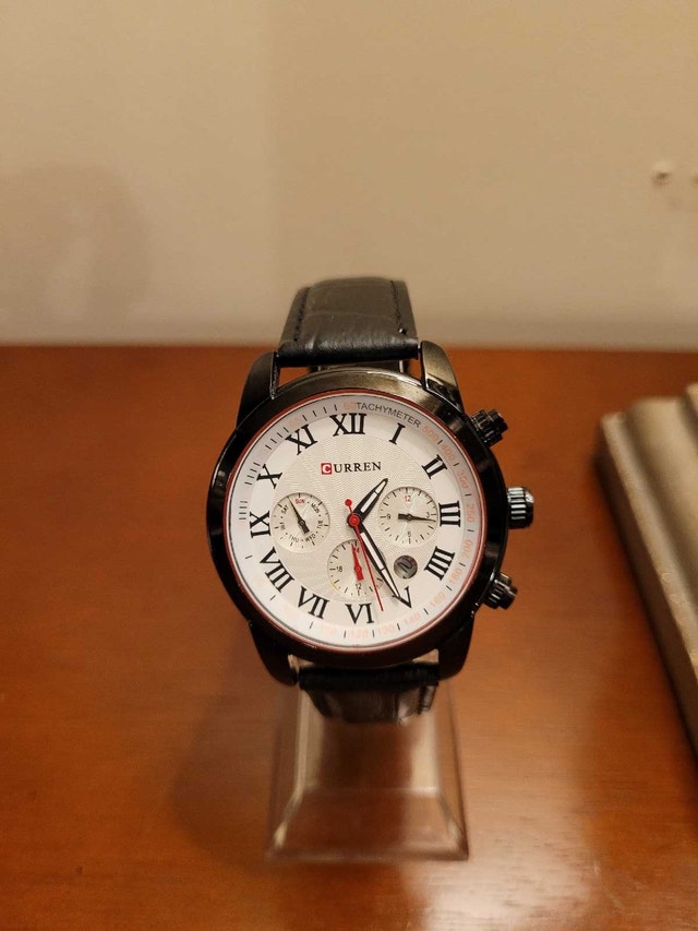 Curren Black and White Chronograph Men's Watch