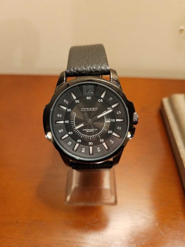 Black Curren Chronometer Quartz Men's Watch