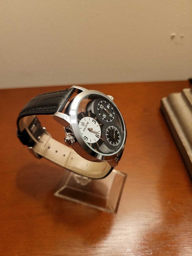 Brand New Skone Silver and Black Multi-Dial Men's Watch - photo 3
