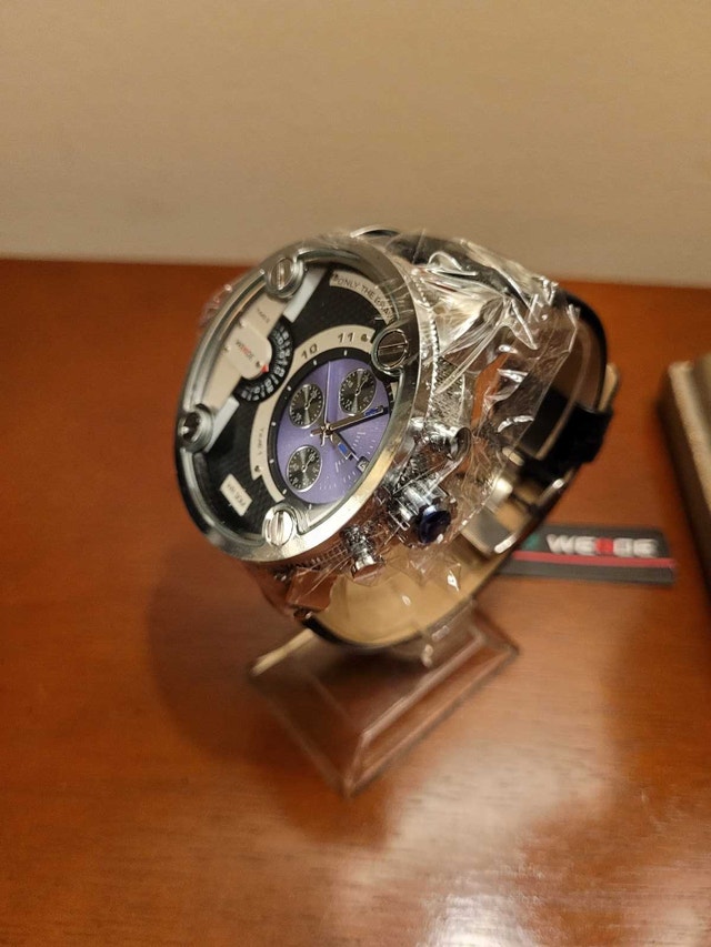 Dual Time Zone Purple Weide Diesel Men’s Fashion Watch - photo 3