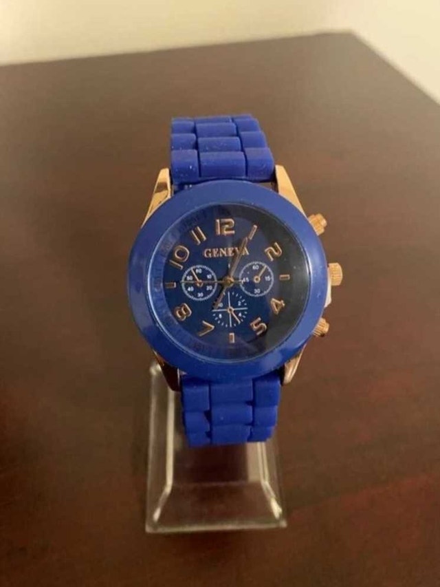 Brand New Geneva Ocean Blue Watch with Gold Accents