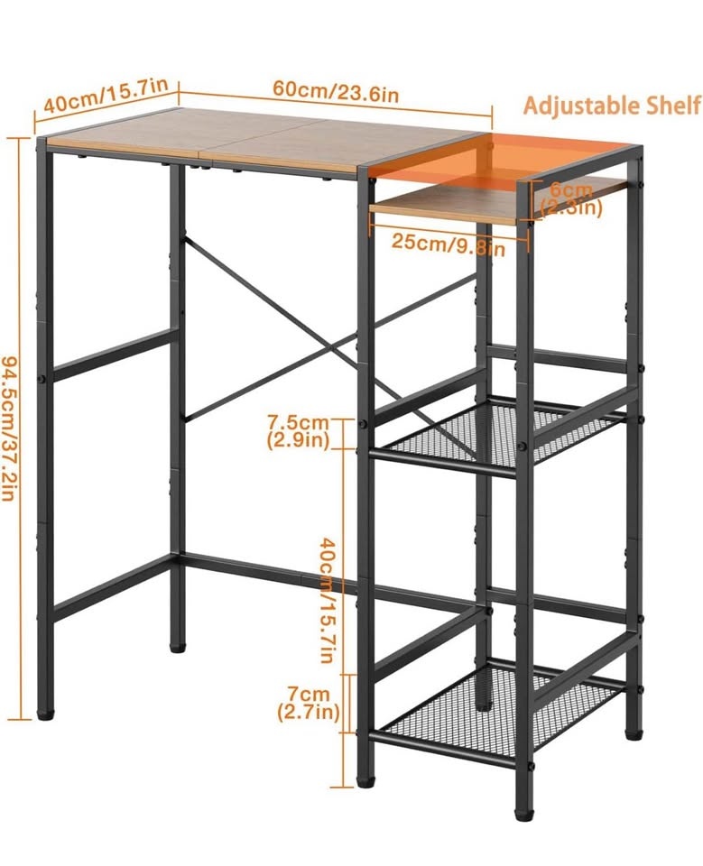 (New) Mini Fridge Stand with Storage Shelves - photo 3