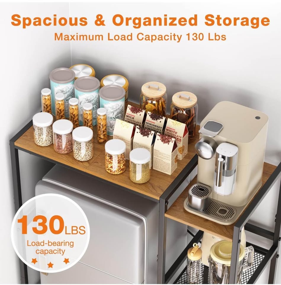 (New) Mini Fridge Stand with Storage Shelves - photo 4