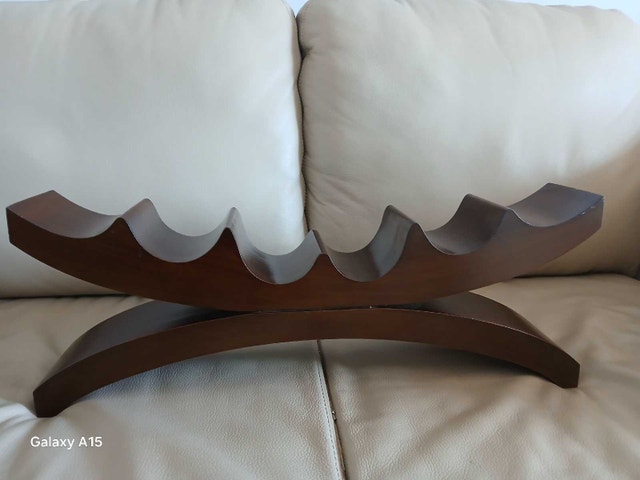 6 Bottle Wine Holder Wood Elegant Espresso Finish - photo 5