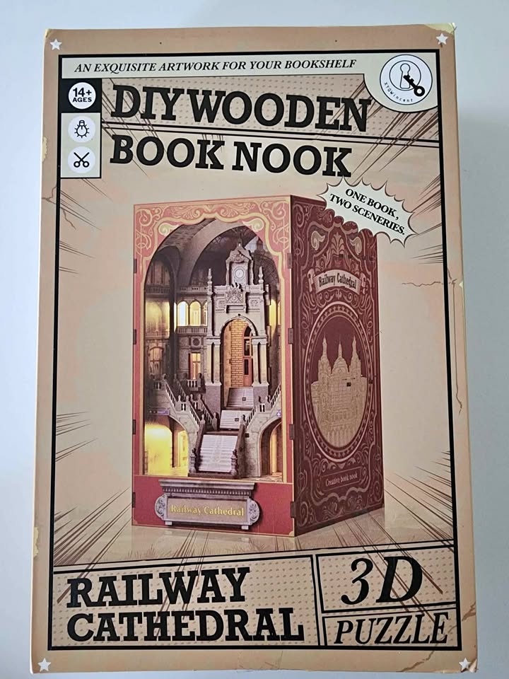 DIY Wooden Book Nook Kit * Miniature * Railway Cathedral * NEW