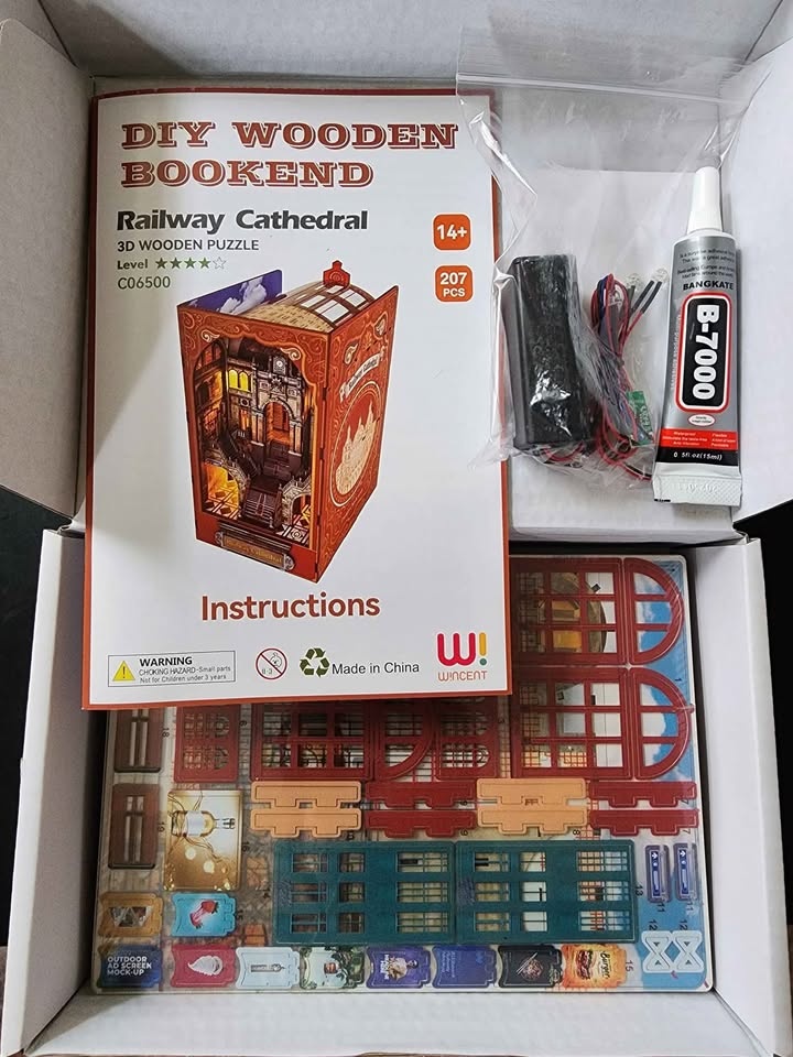 DIY Wooden Book Nook Kit * Miniature * Railway Cathedral * NEW - photo 3