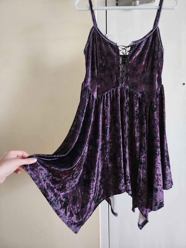 Romantic Purple Velvet Dress * Goth * Halloween * Vampire * NEW - photo 5