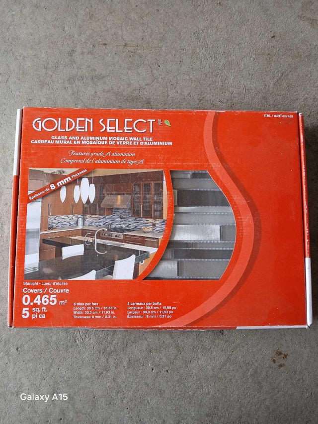 "Golden Select" Glass and Aluminum Mosaic Wall Tile
