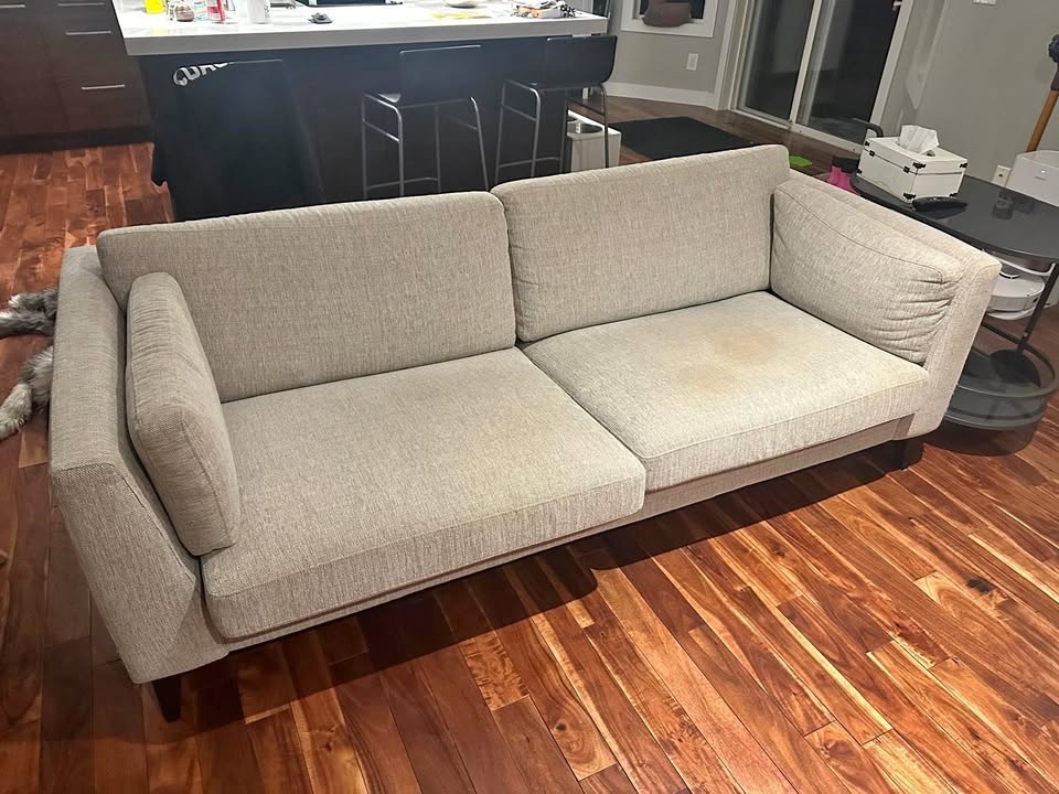 Modern Loveseat – Light Grey Fabric