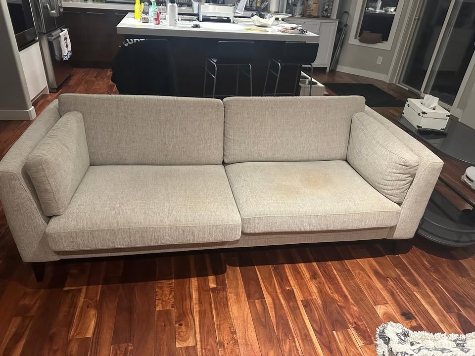 Modern Loveseat – Light Grey Fabric - photo 2