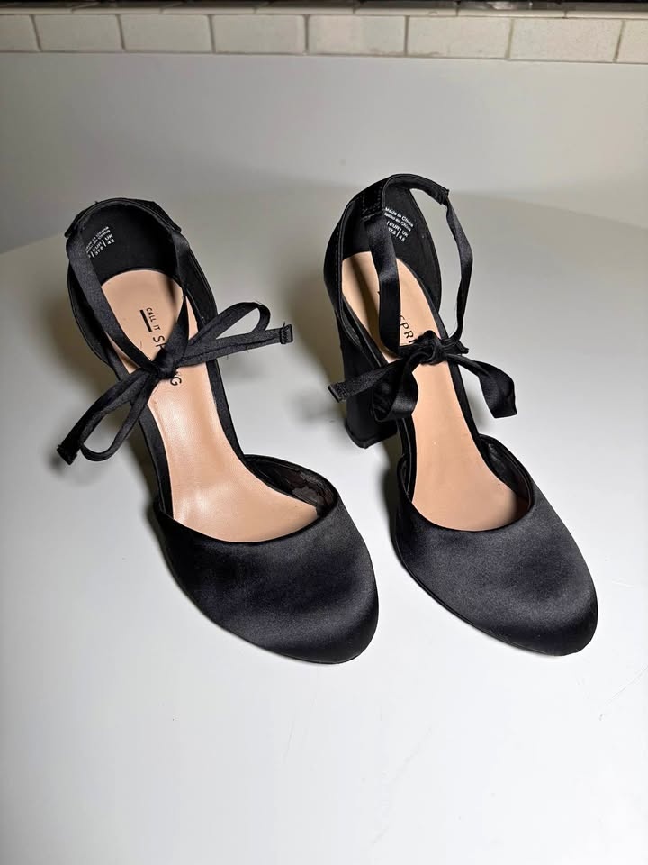 Call It Spring Tie up black heels
