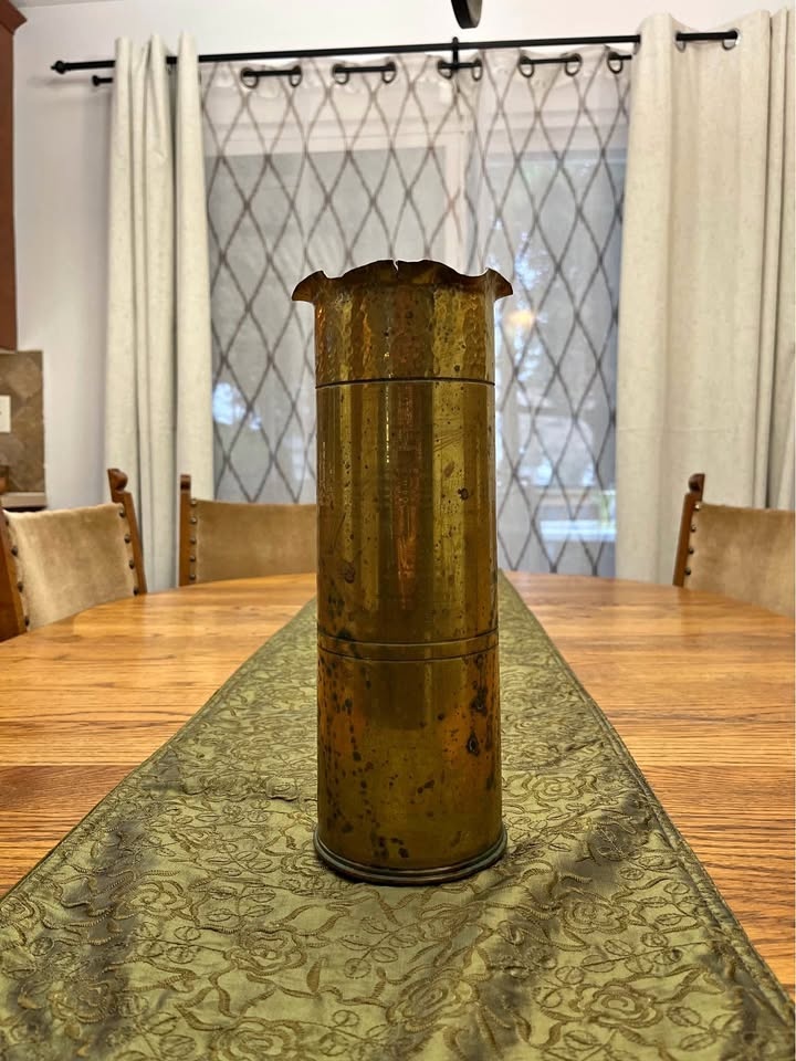 Rare WWII Brass Art Vase – 1942 Shell Casing Collectible