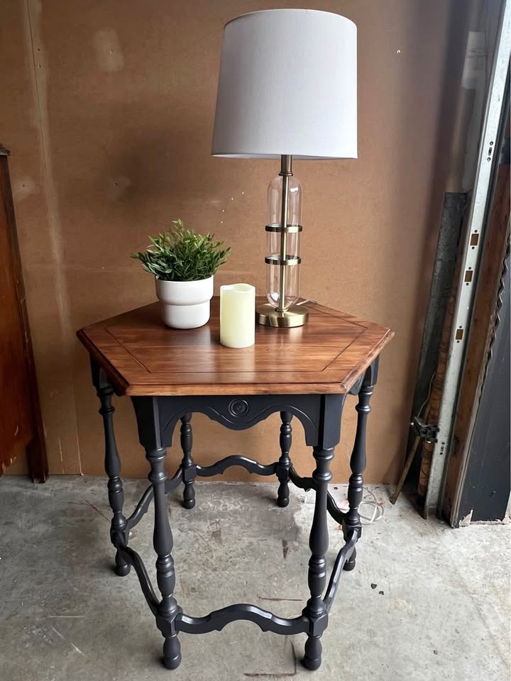 Hexagon Side Table -Refinished