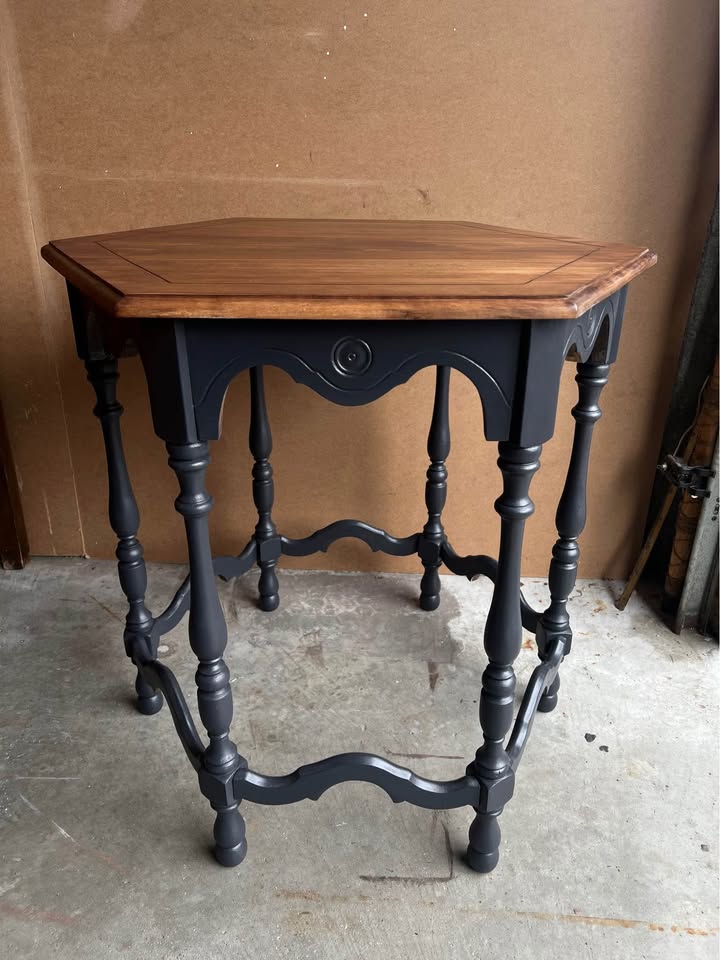 Hexagon Side Table -Refinished - photo 2