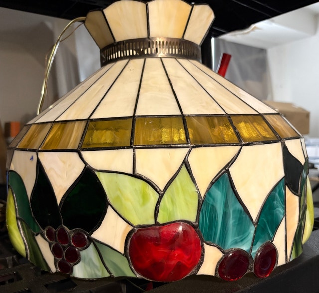 Vintage Tiffany-Style Stained Glass Lamp Shade – 16” - photo 2