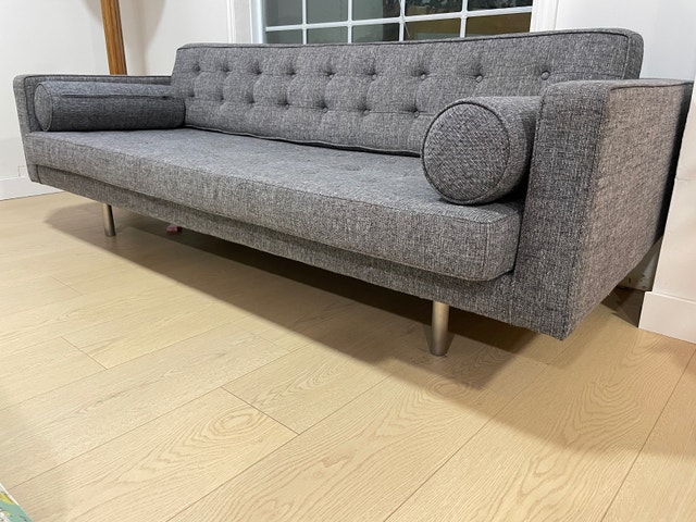 Modern Grey Tufted Sofa – Removable/Washable Covers - photo 3