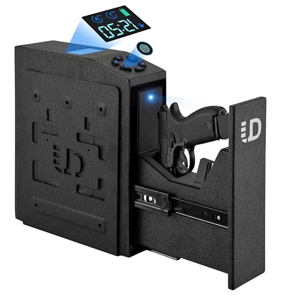 Gun Safe, Biometric Slider Bedside Handgun Safe