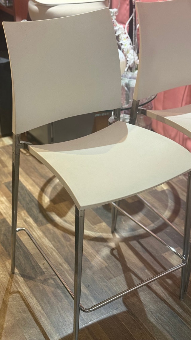 Modern White Bar Stools (Set of 3) - photo 2