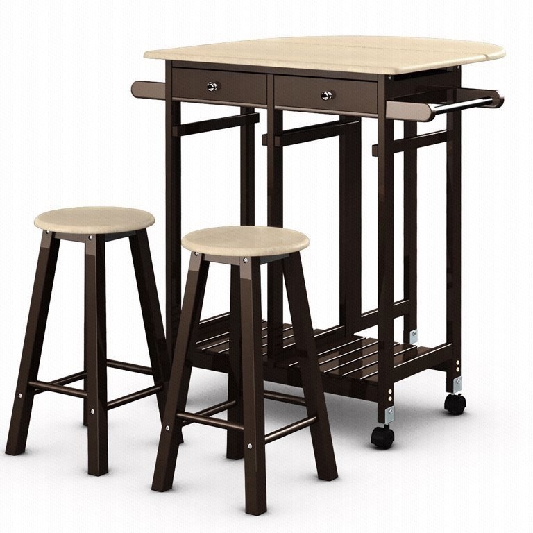 Costway 3PC Wood Kitchen Island Rolling Cart Table - photo 3