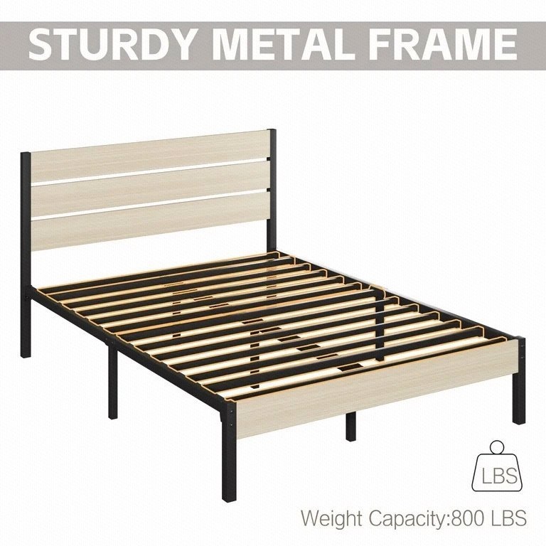 Fluest Queen Size Bed Frame with Headboard and Footboard - photo 4