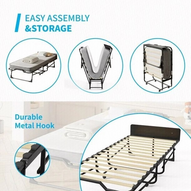 MUZZ Folding Bed with 4′′ Foam Mattress - photo 3