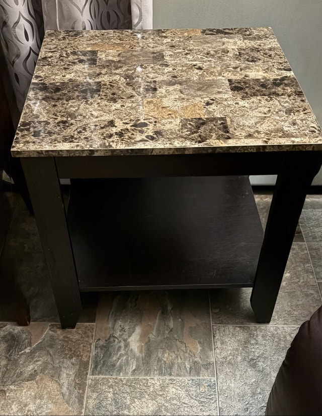 Marble Top Table and 2 side tables