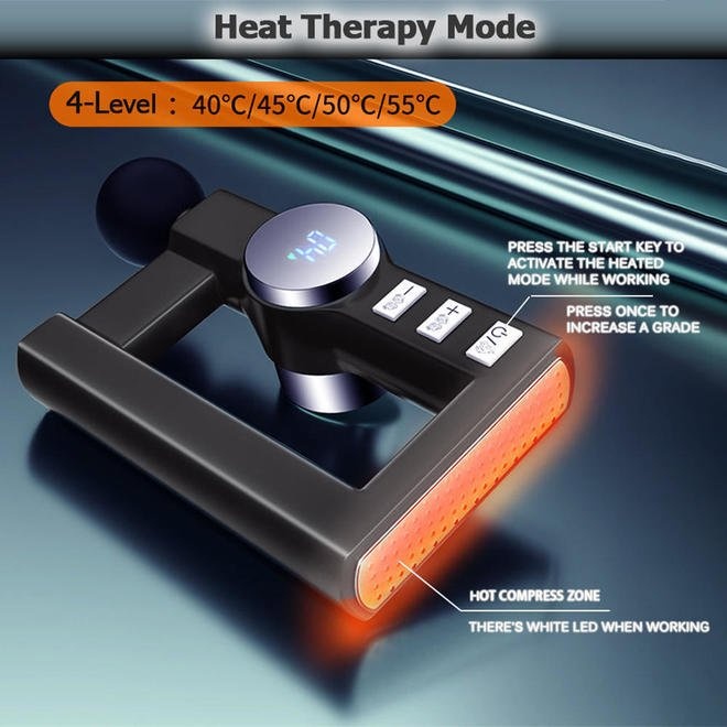 Portable Heated Muscle Massage Fascia Gun - photo 4