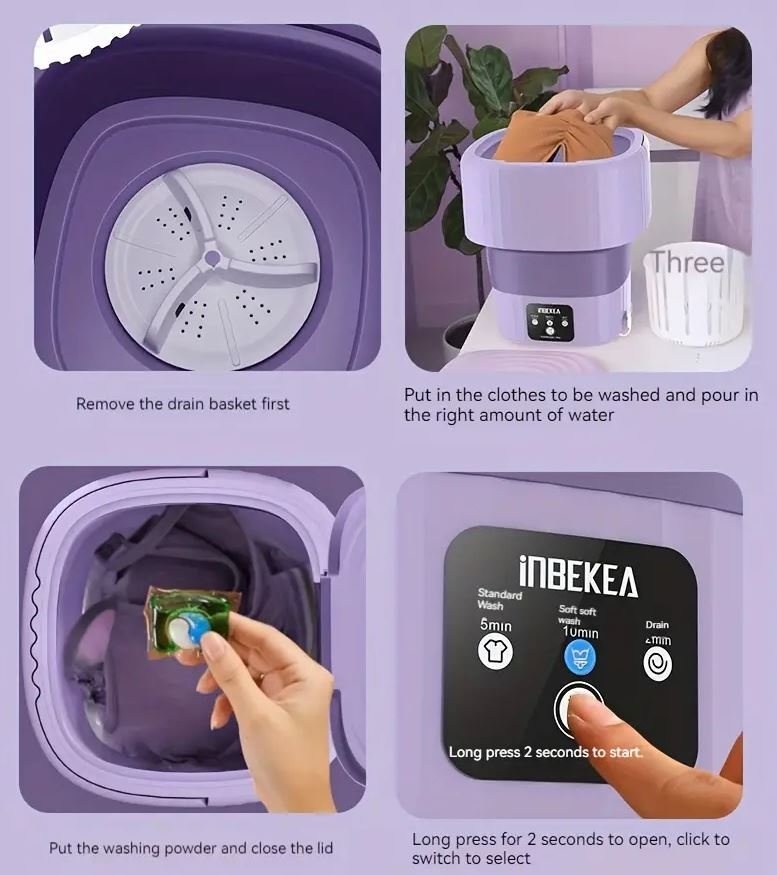 BNIB 9L Mini Folding Washing Machine - photo 4