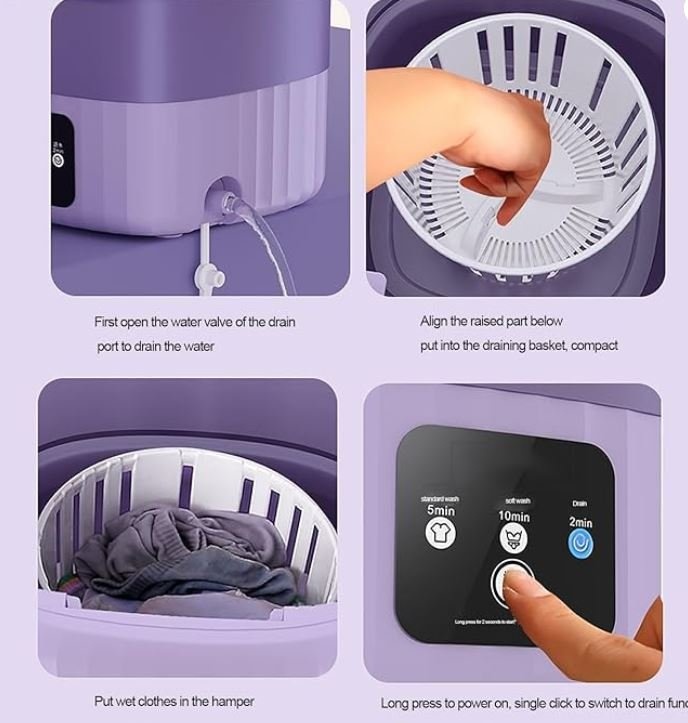 BNIB 9L Mini Folding Washing Machine - photo 5