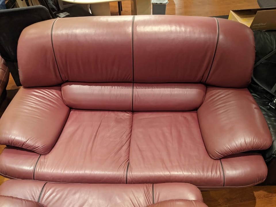 Genuine Leather sofa set (3+2+1) (Bought for $2500) - photo 2