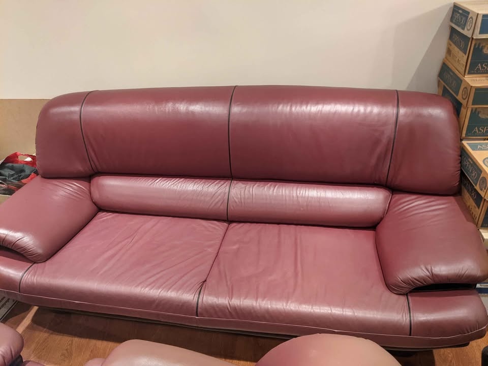 Genuine Leather sofa set (3+2+1) (Bought for $2500) - photo 3
