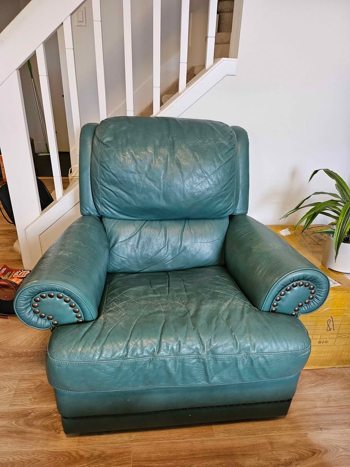 FREE: Natuzzi Sofa & Reclining Chair - Great with Covers! - photo 2