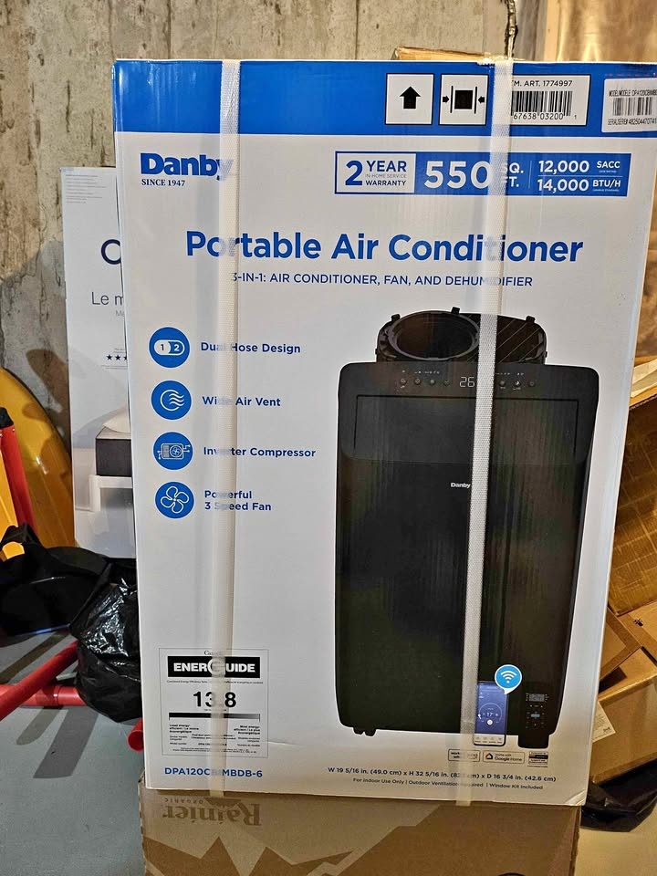 BNIB Danby 14,000 BTU Portable AC - Dual Hose
