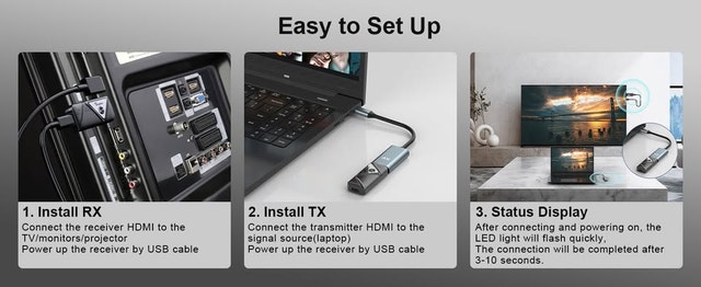 BNIB Wireless HDMI Transmitter and Receiver 4K, 108 - photo 2