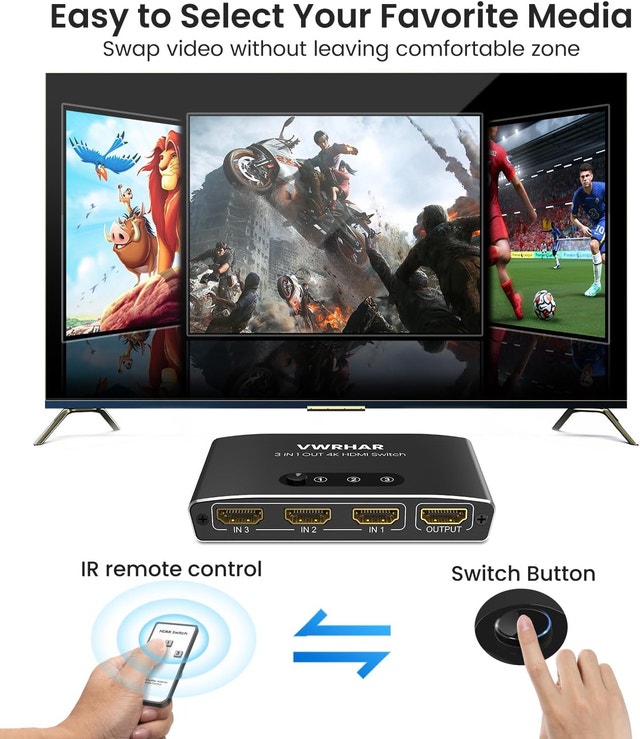 HDMI Switch 3 in 1 Out 4K UHD HDMI Splitter - photo 3